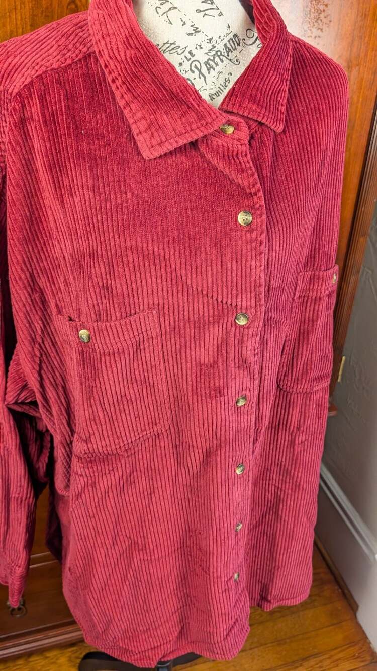 Provisions Women's Corduroy Button-Up Shirt 2X - Picture 5 of 9
